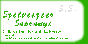 szilveszter sopronyi business card